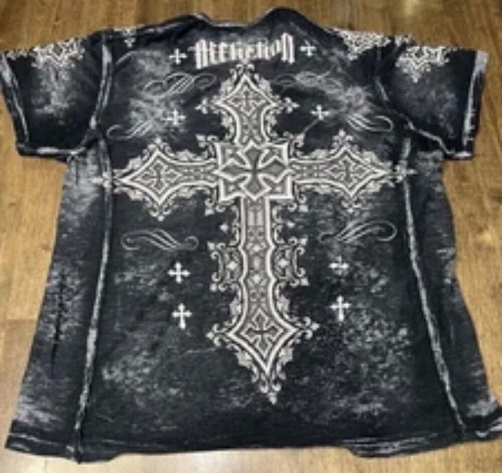 Affliction Live Fast Men's Cross Graphic Short Sleeve T-Shirt